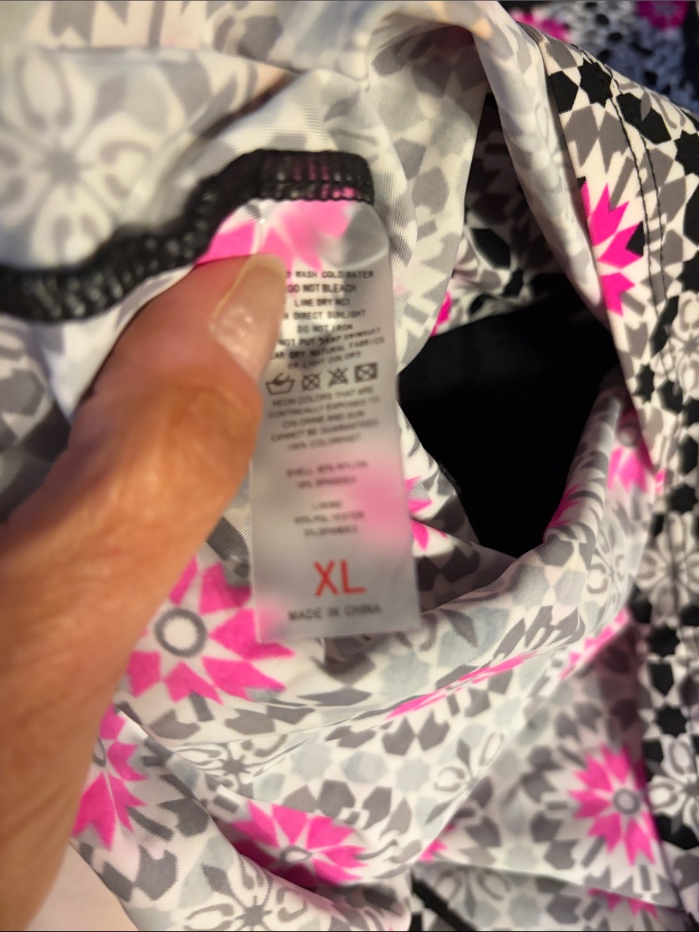 Pink & Black Floral Geometric Tankini Top - Picture 5 of 5